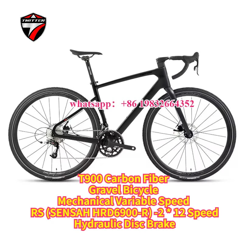 TWITTER Gravel Bike V1 – Wireless Electronic Groupset, Carbon Fiber Frame, Hydraulic Disc Brake