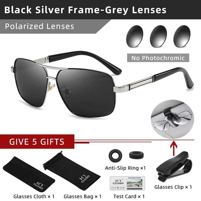 CLLOIO Classic Photochromic Sunglasses Men Women Polarized Driving Shades Sun Glasses Travel Anti-glare Chameleon Glasses