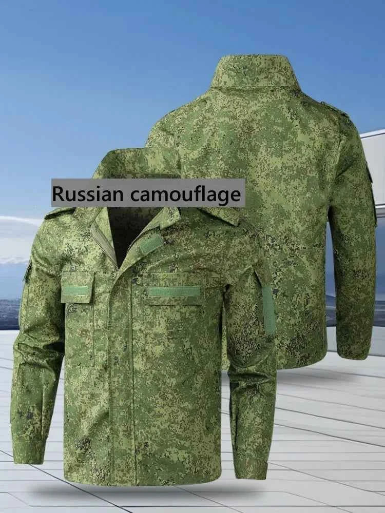 Russian Camouflage Tactical Suit Combat Uniform Men Field Training Clothes Outdoor Hunting Ghillie Suit Jacket Pants Plus Size