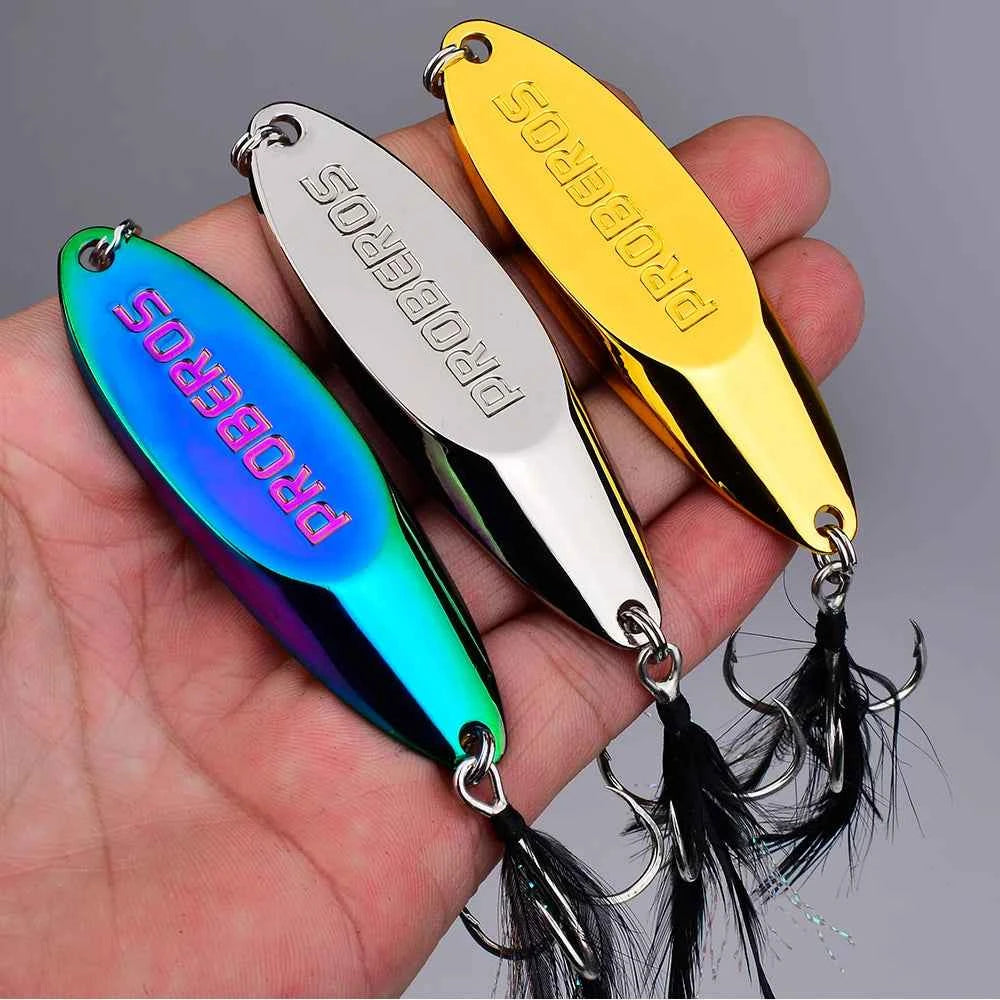 3pc Metal Sequin Spoon Lure Set – Long Cast Swimbait with Bevel Sequins & Strengthened Hooks (3g–60g)