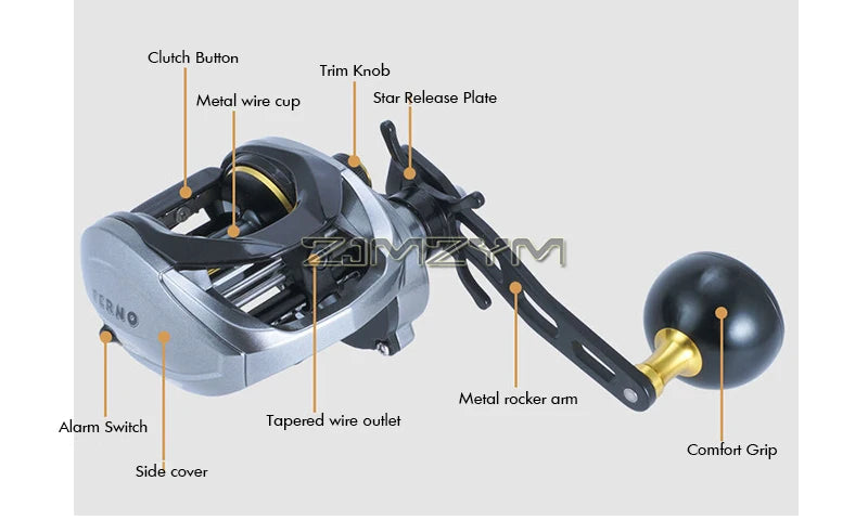 Baitcasting Reels, Baitcaster Fishing Reel, 8+1 Ball Bearing, 6.4∶1 Gear Ratio, Aluminum Alloy Frame Baitcasting Reel