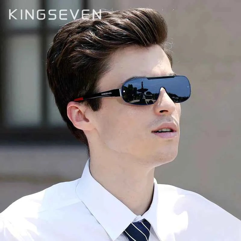 KINGSEVEN 7716 Aluminum Shield Sunglasses – Polarized, UV400, Cycling & Driving, Unisex