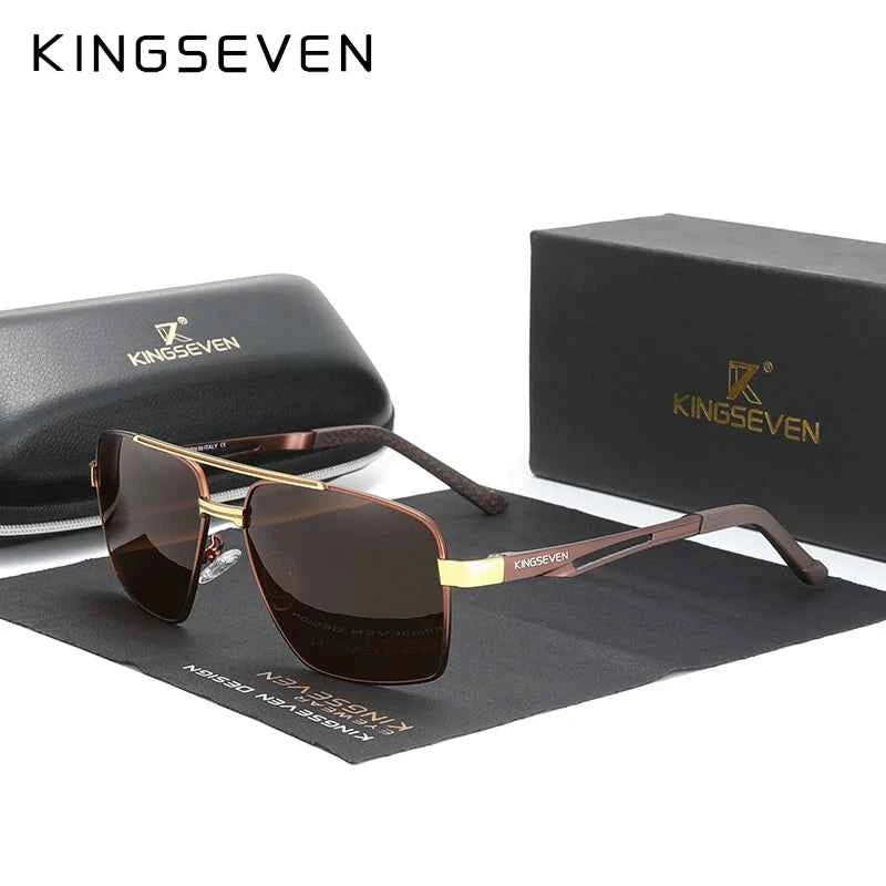 KINGSEVEN x7755 Aluminum Pilot Sunglasses – TAC Polarized Mirror, Anti-Reflective, UV400, Unisex