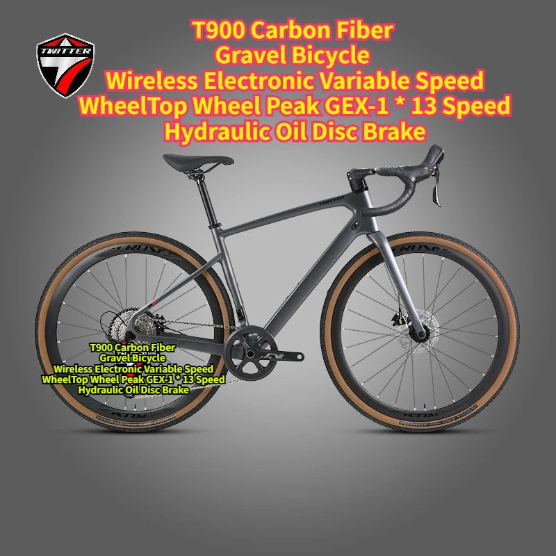 TWITTER Gravel Bike V1 – Wireless Electronic Groupset, Carbon Fiber Frame, Hydraulic Disc Brake