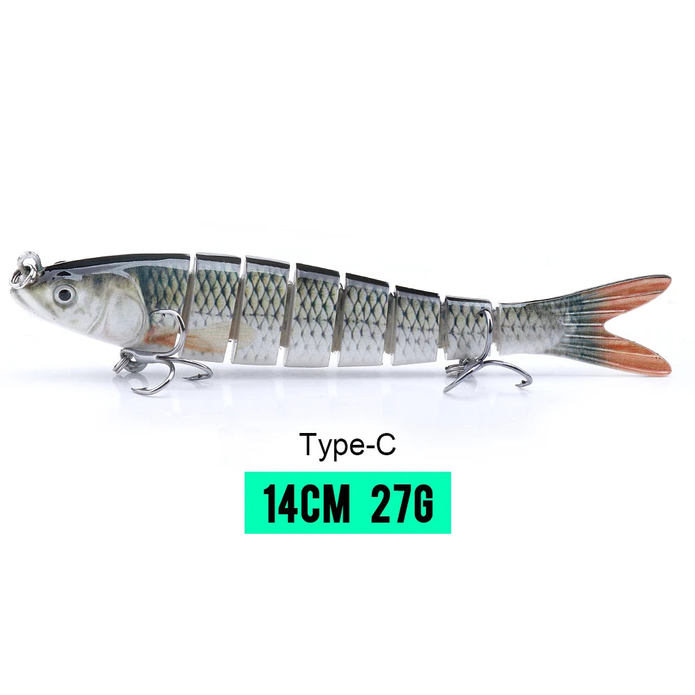 VTAVTA Jointed Swimbait Crankbait – Sinking Wobbler, 6/7/8-Segment, 10–14cm, 60+ Colors