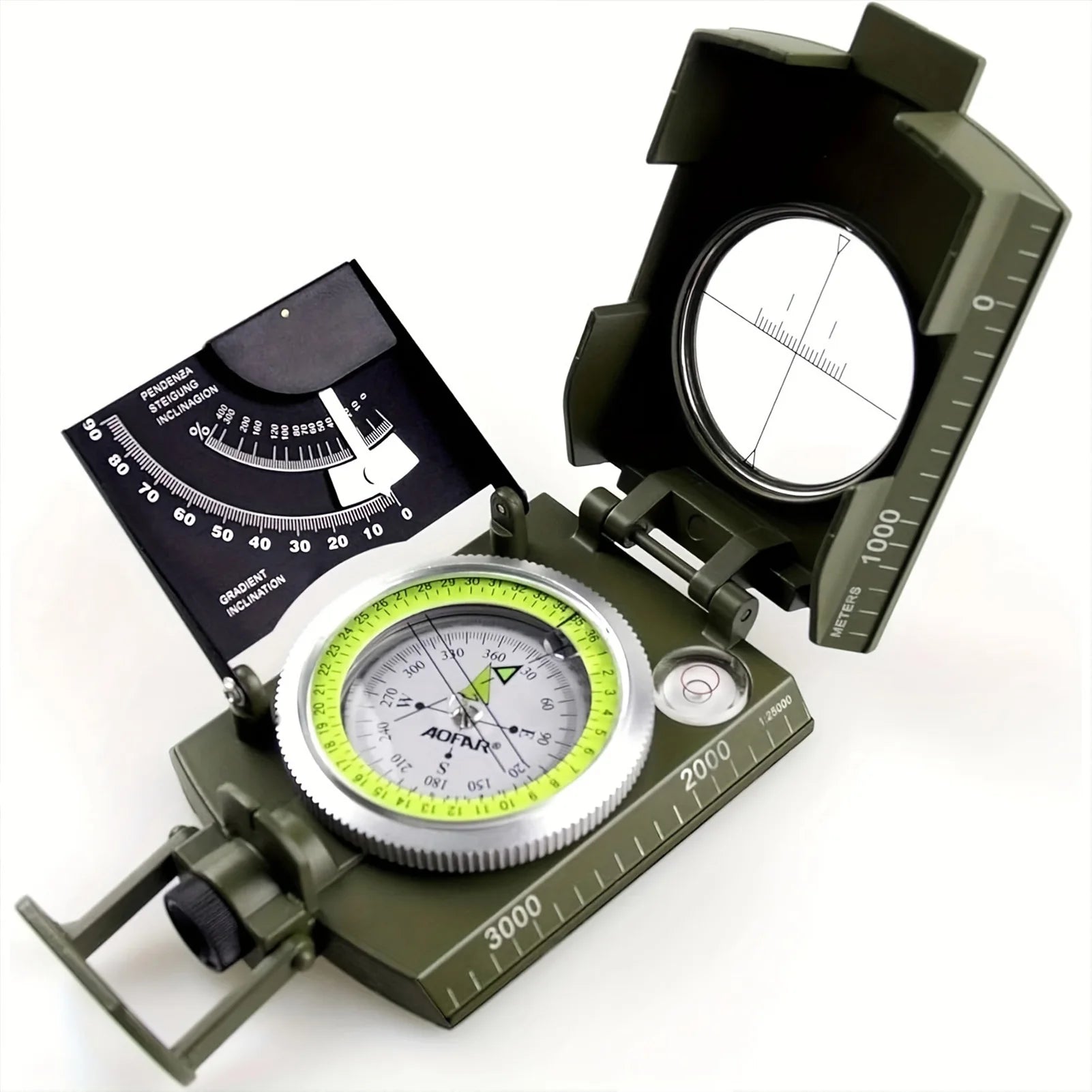 Phosphorescent Lensatic Compass – High-Precision Navigation for Hiking, Camping & Survival