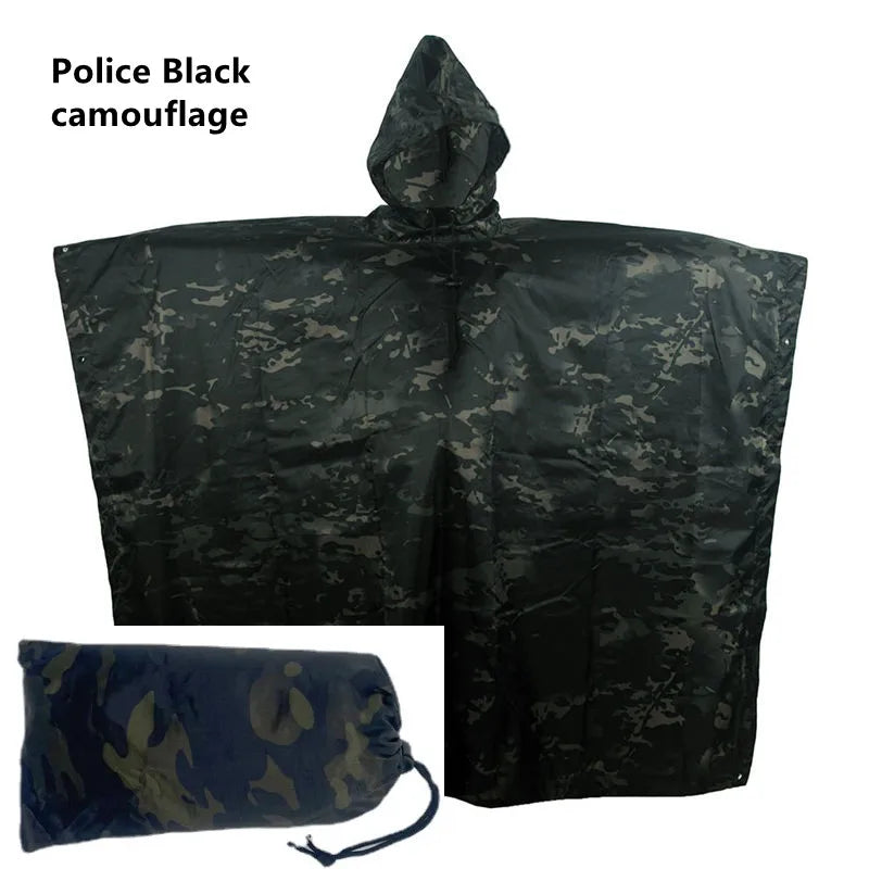 Camouflage Waterproof Poncho – Multifunctional Rain Cover for Camping & Hunting