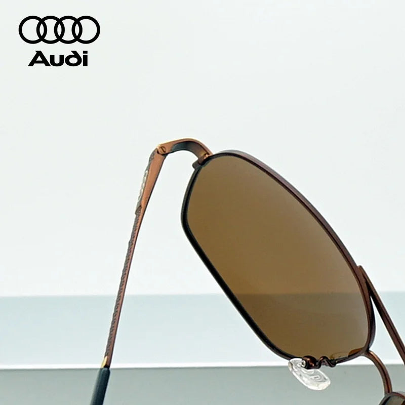 Audi Polarized Sunglasses – Unisex UV400 Anti-Glare Square Alloy Frame Sport & Driving Shades