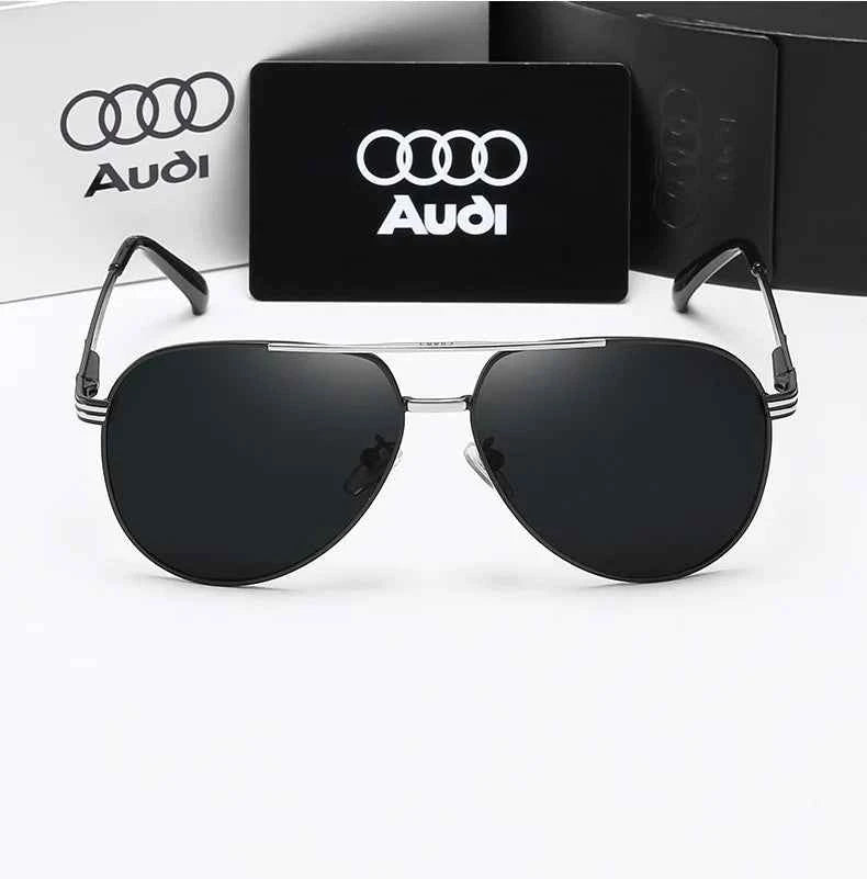 Audi UV400 Polarized AntiGlare Retro Flight Sunglasses Glasses for Motorcycle Classic FrogEye Outdoor Glasses Men Women 558