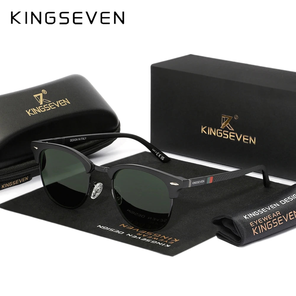 KINGSEVEN Trendy Round Polarized Sunglasses – UV400 for Men & Women
