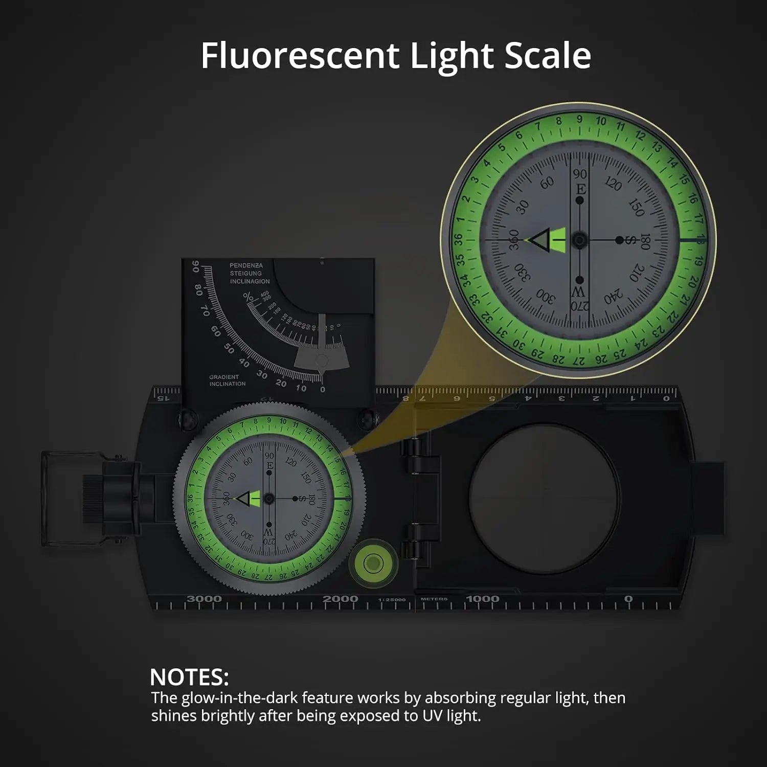 IP65 Waterproof Metal Compass with Clinometer – Precision Navigation for Camping, Hunting & Hiking