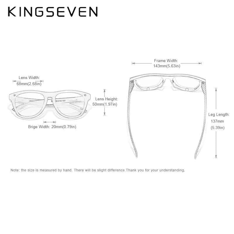 KINGSEVEN Oversized Rimless Polarized Sunglasses – UV400 Mirror Lens, Retro Style