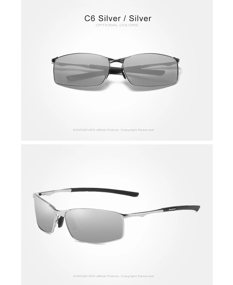 KINGSEVEN Fashion Alloy Frame Sunglasses – UV400 Polarized Rectangle