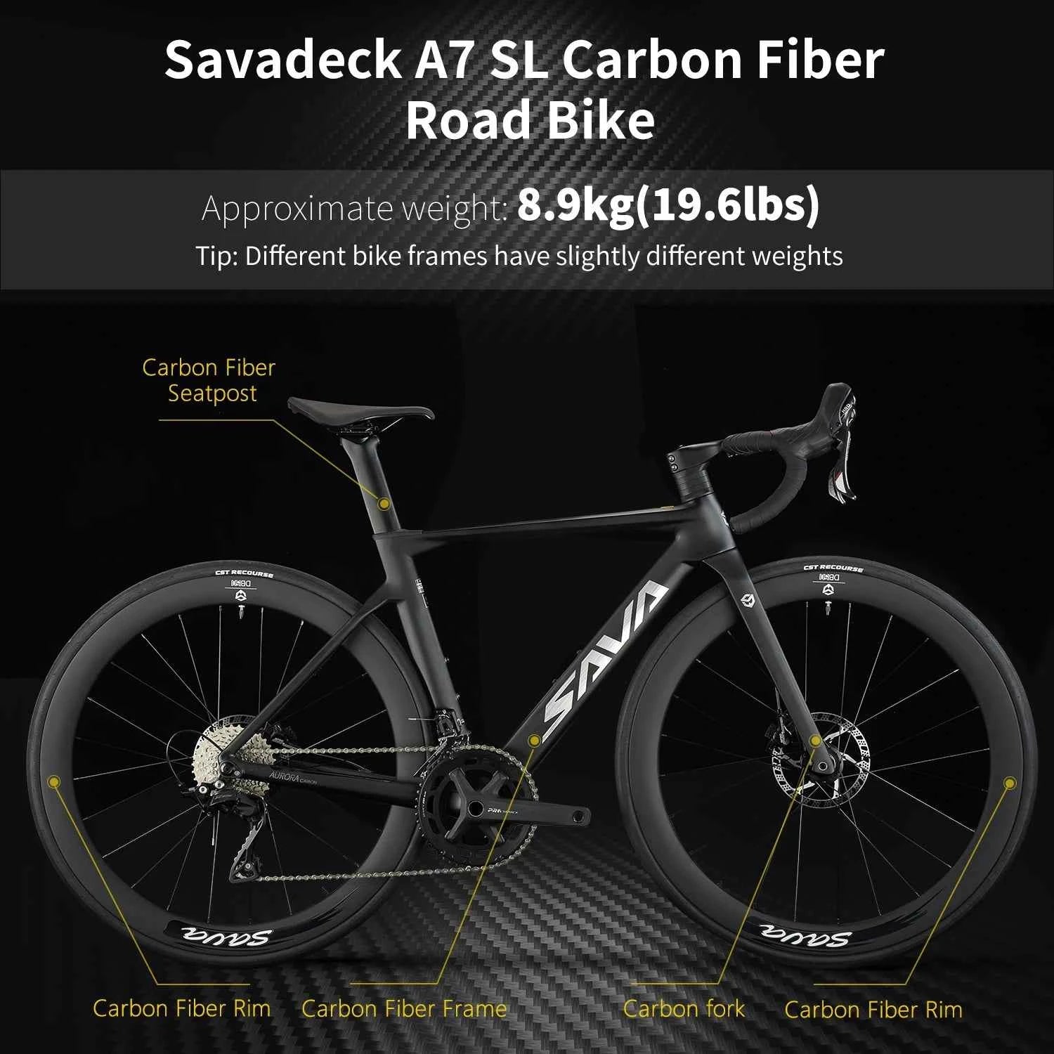 SAVA A7L 26 new Low-Priced Carbon Fiber Road Bike with SENSAH 7120 Kit Road Bike Lightweight 8.9kg Road Bike Race Bike