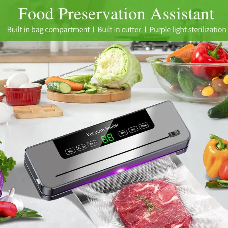 Mi Electric Vacuum Sealer Machine Dry/Wet Food Packaging Vacuum Sealing Bags Food Storage Vacuum Packaging Machine for Kitchen
