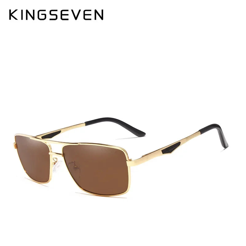 KINGSEVEN 7906 Polarized Sunglasses – Stainless Steel, Mirror, UV400, Men’s