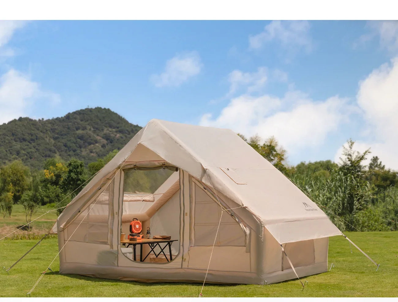 MOUNTAINHIKER Inflatable Camping Tent – 3-4 Person Starry Sky Design | 4-Season Windproof Family Tent