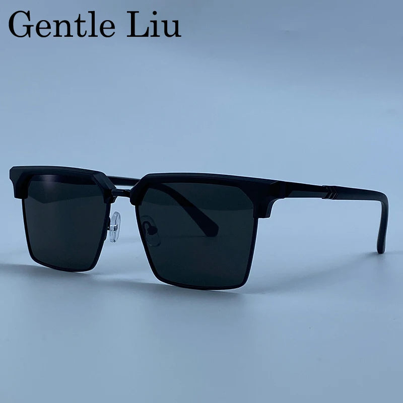 GENTLE LIU FY-99270 Square Sunglasses – Alloy Frame, UV400 Gradient, Steampunk Style