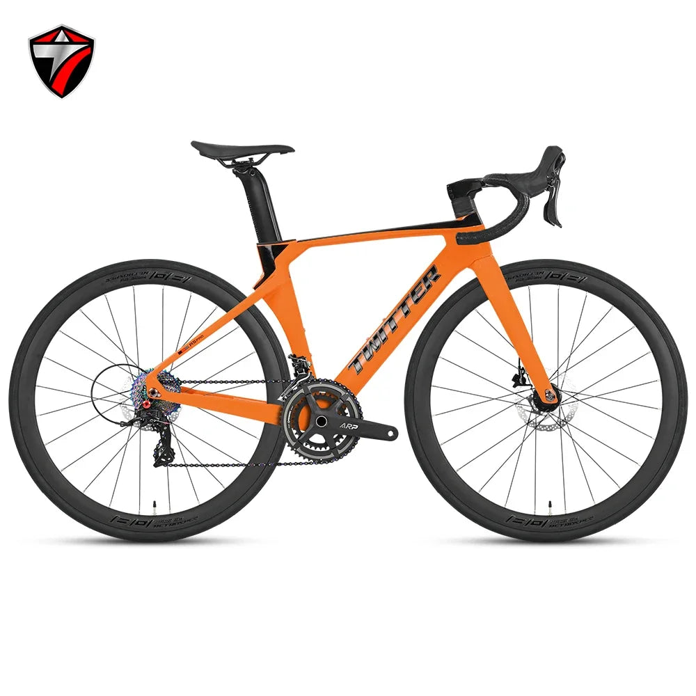 R5pro Carbon Fiber Road Bike 22/24 Speed Racing with Hydraulic Disc Brakes Available in 7 Sizes - 43.5/46/48/50/52/54/56
