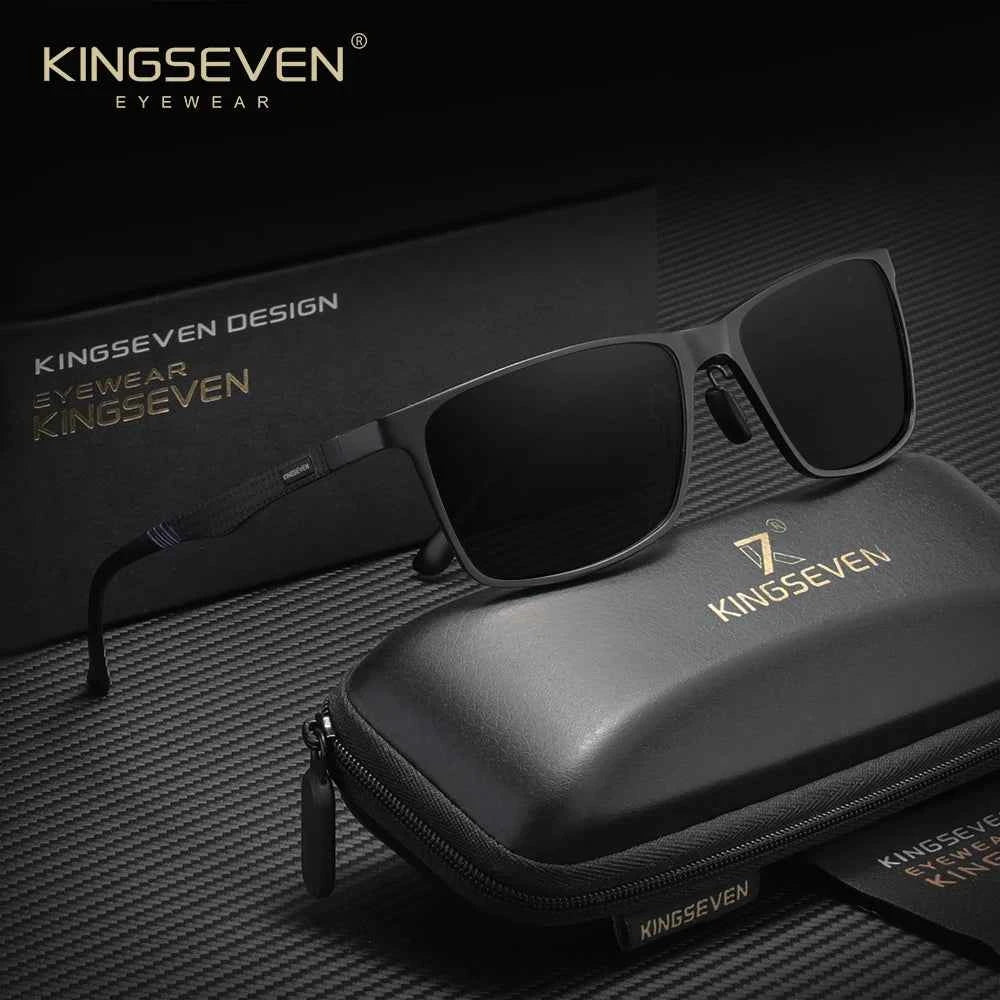 KINGSEVEN Polarized Rectangle Sunglasses – Aluminium Magnesium Frame, UV400 Mirror Lens