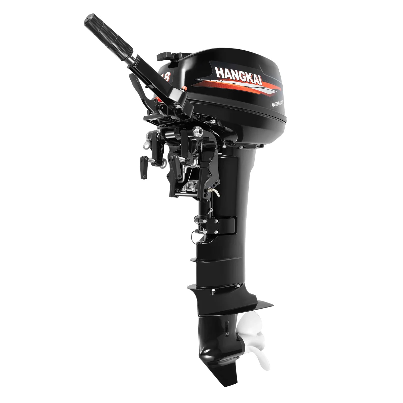 HangKai 18HP Outboard Motor, 2 Stroke 246CC Heavy Duty Outboard Boat Water Cooled Engine with CDI Ignition System Long Shaft