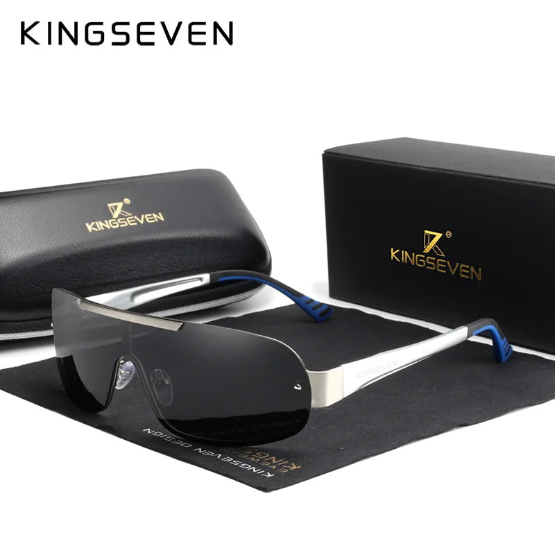 KINGSEVEN 7716 Aluminum Shield Sunglasses – Polarized, UV400, Cycling & Driving, Unisex