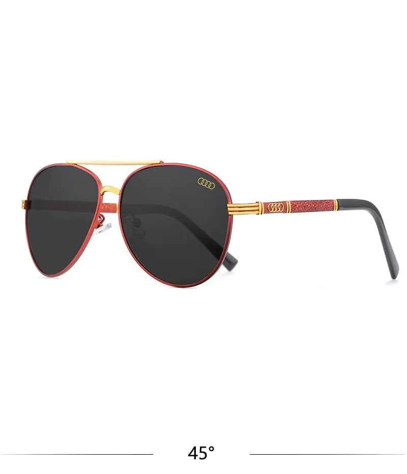 Audi UV400 Polarized AntiGlare Retro Flight Sunglasses Glasses for Motorcycle Classic FrogEye Outdoor Glasses Men Women 501
