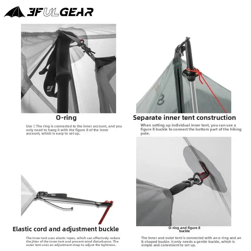 Ultralight 2-Person Backpacking Tent – Double-Wall | 3 & 4 Season | 5000mm | YKK | 43oz Trail Weight