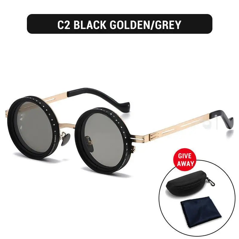 lafforgue ND9 Adjustable Dimming Steampunk Sunglasses – 9-Level ND Filter, Leather Side Shields, UV400, Unisex