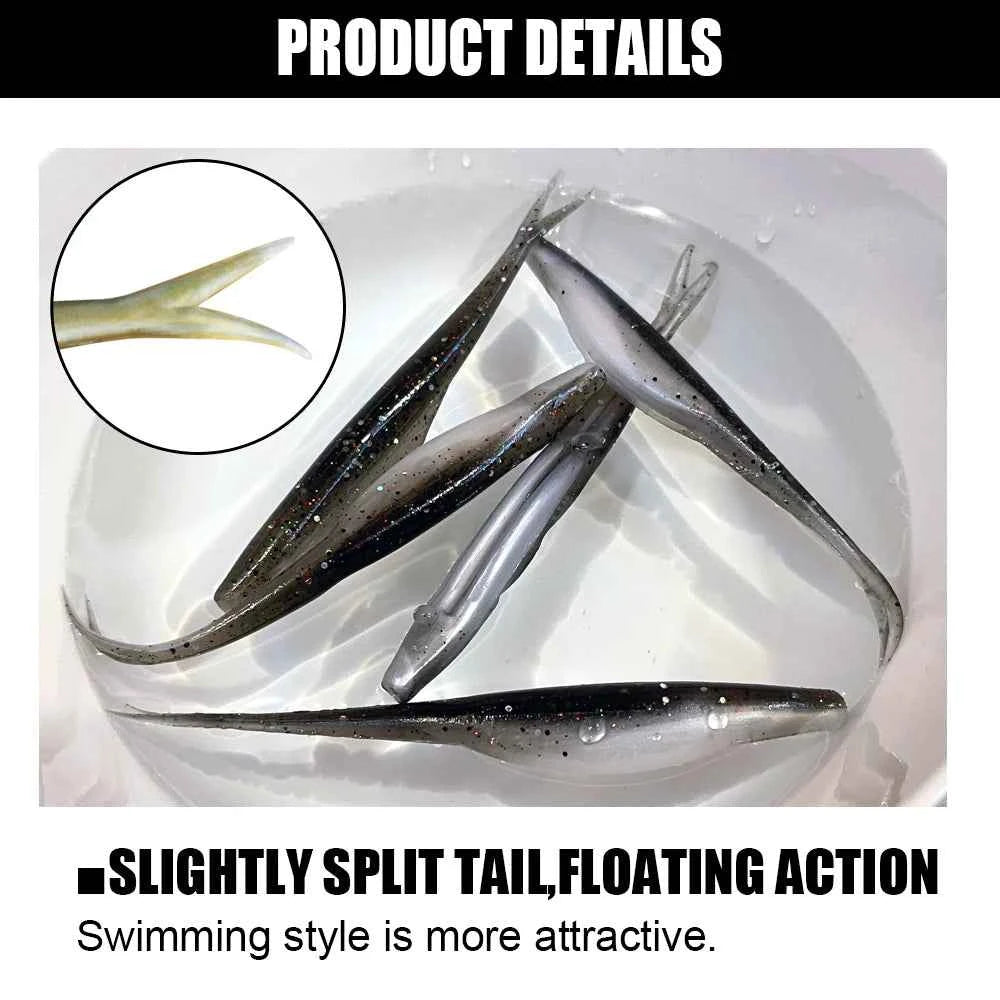 Spinpoler TPR Jerk Shad Swimbait – 5"/12cm Floating Soft Bait, 5 Pcs