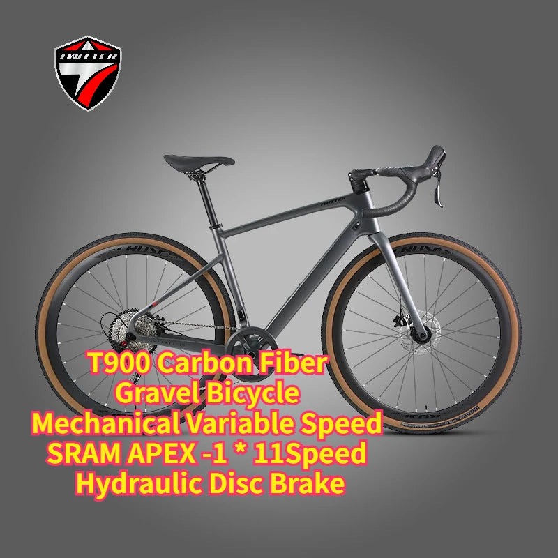 TWITTER Gravel Bike V1 – Wireless Electronic Groupset, Carbon Fiber Frame, Hydraulic Disc Brake