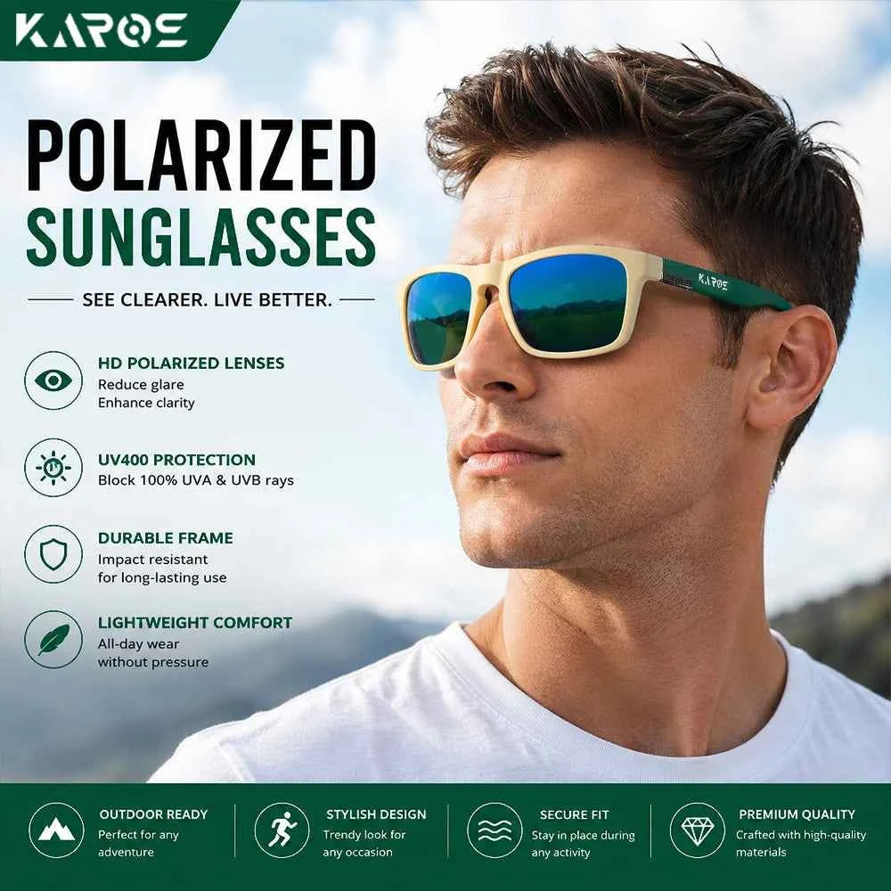 KAROS YZ2042 Oversized Sport Sunglasses – TAC Polarized Mirror, Anti-Reflective, UV400, Unisex