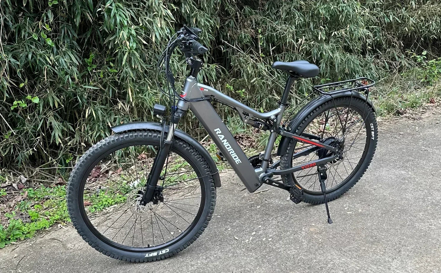 Electric Bicycle RANDRIDE YG90 1000W 48V17AH Hydraulic Brake E-bike with Full Suspension 21 Gears Shift Free Rack Electric bike