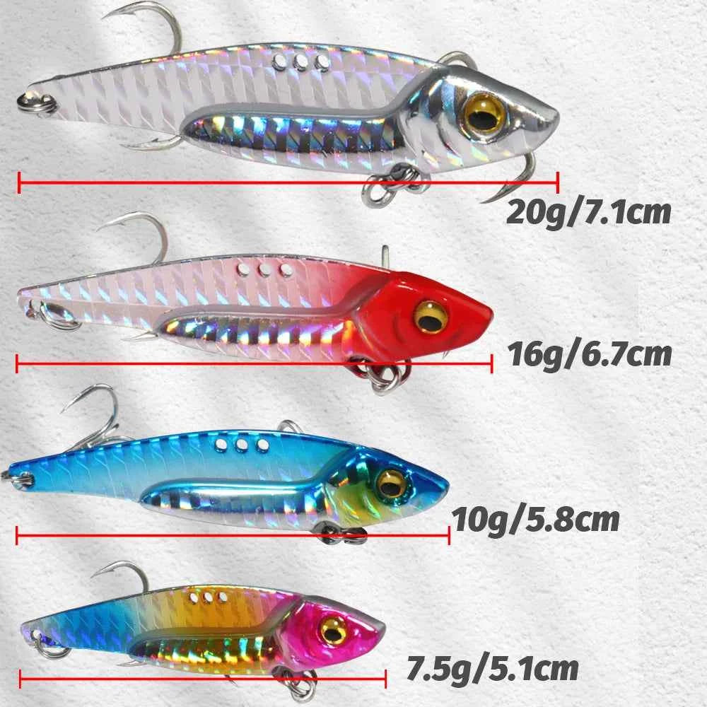 VIB 7g 10g 16g 20g Metal Jig Bait Spinner Sinking Blade Spinning Vibetion Hook Ration Pesca Sea Tackle Spinnerbait Fishing Lure