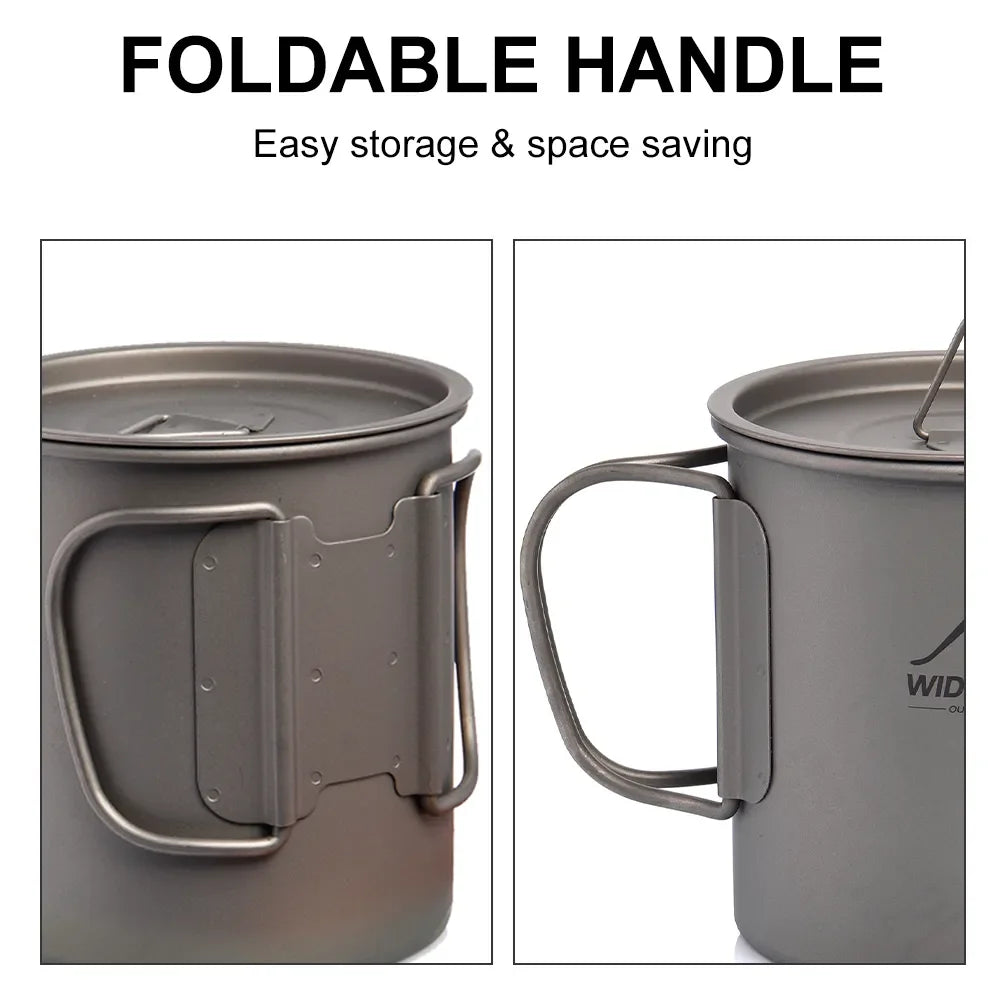 Camping Mug Titanium Cup Tableware Picnic Utensils Outdoor