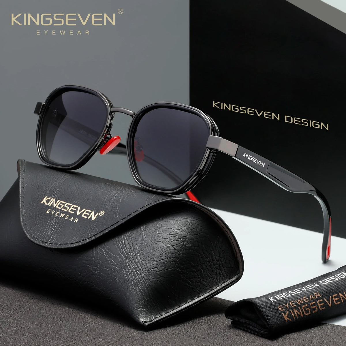 KINGSEVEN Polarized Round Sunglasses – Vintage Style UV400 for Men & Women