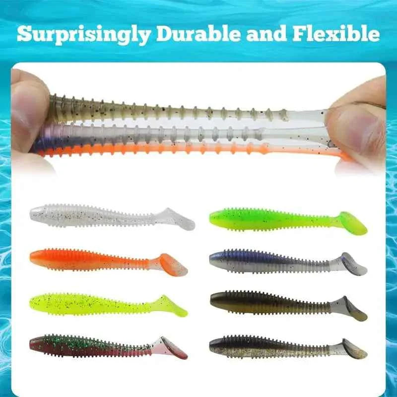Soft Silicone Worm Fishing Lures with Jig Head Hooks | 15, 20 & 40 Pack | Assorted Colors | Bass & Finesse