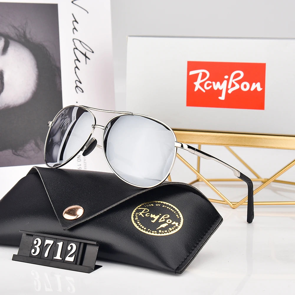 RCWJBON Square Aviator Sunglasses – UV400 Stainless Steel Frame | Unisex Driving & Outdoor Eyewear