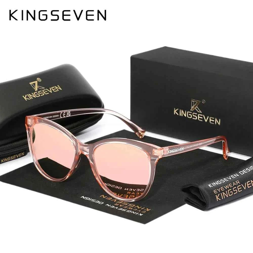 KINGSEVEN 7825 Polarized Oversized Cat Eye Sunglasses – Plastic Frame, UV400, Unisex
