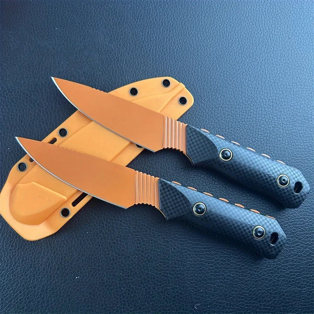Fixed Blade Knife D2 Blade Stonewashed Camping Equipment Straight Knife with Sheath