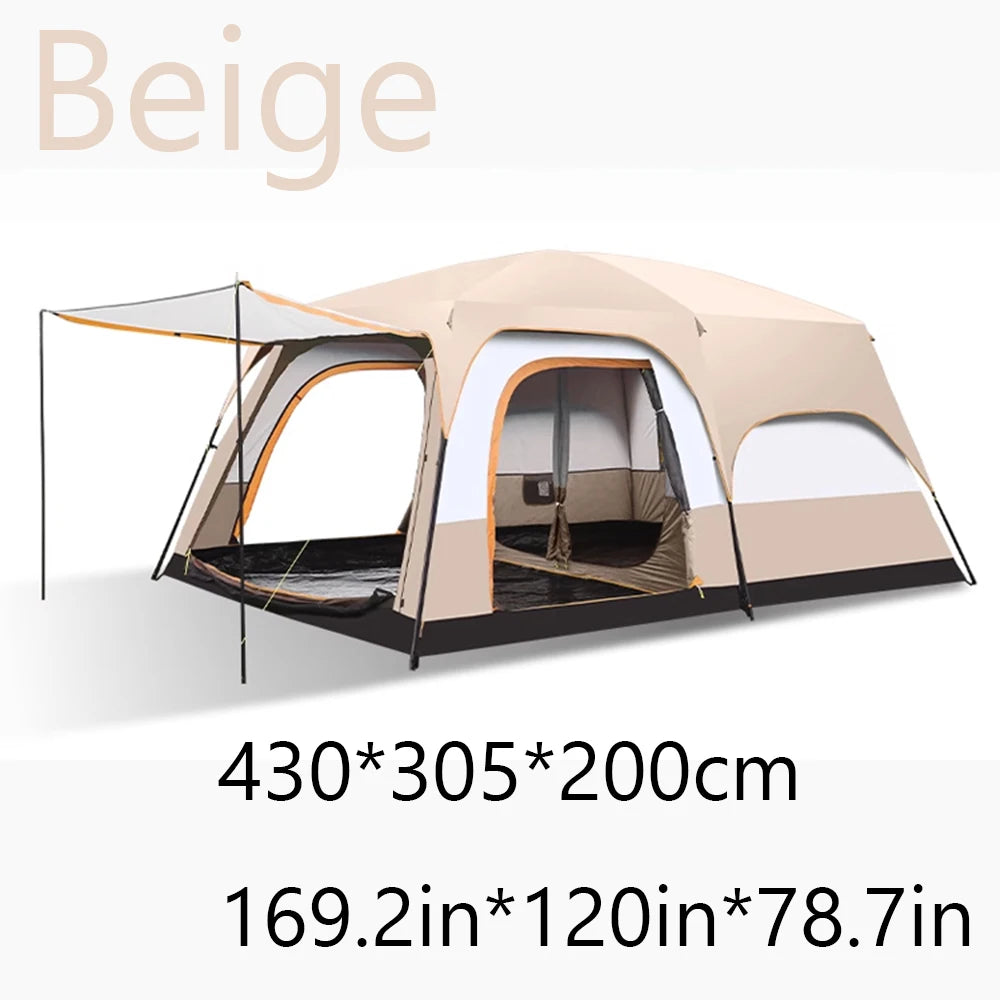 Sonuto 4-Season Family Camping Tent – 2 Bedroom + Living Room, 2000-3000mm Waterproof, 3–12 Person (S & L)
