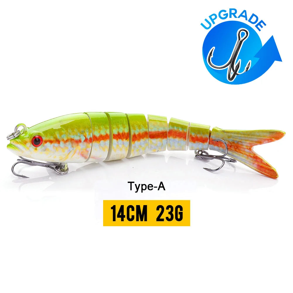 VTAVTA Jointed Swimbait Crankbait – Sinking Wobbler, 6/7/8-Segment, 10–14cm, 60+ Colors