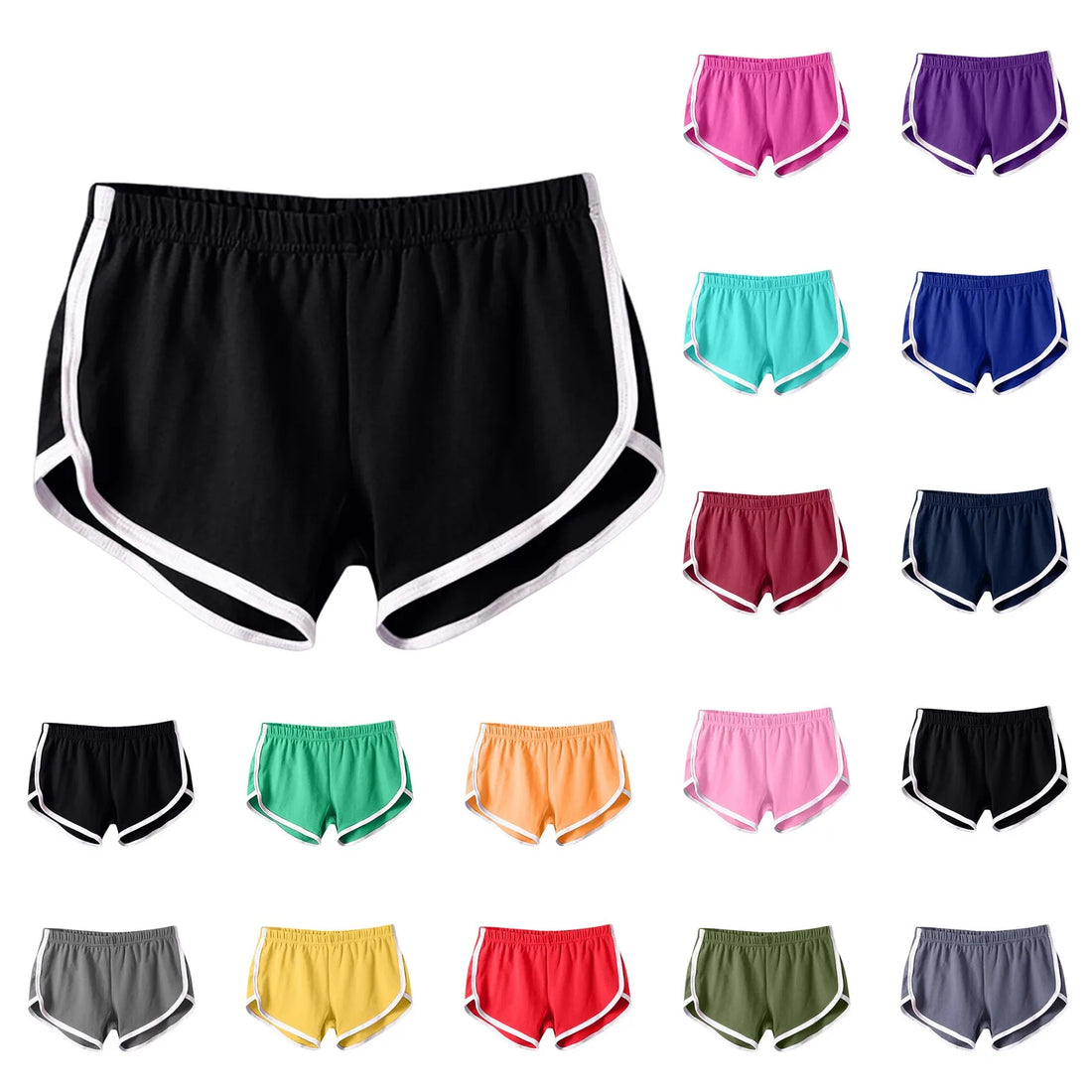 Sports Shorts Women Summer New Candy Color Anti Emptied Skinny Shorts Casual Lady Elastic Waist Beach Short Pants