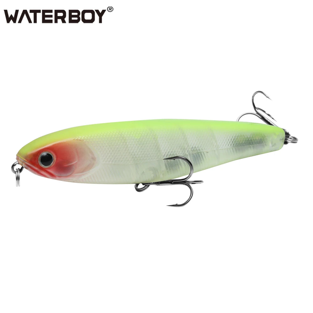 WATERBOY Pencil Stickbait – Walk-the-Dog Topwater Lure, 8.5cm / 9.5cm / 12.8cm, 32 Colors
