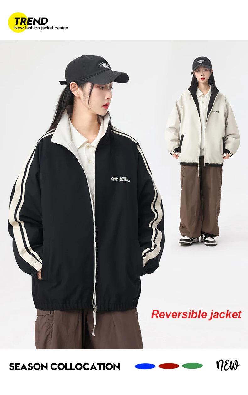 Ippolich Reversible Double-Sided Windbreaker Jacket – Waterproof Windproof Unisex Outdoor Coat for Camping & Hiking (M–4XL)