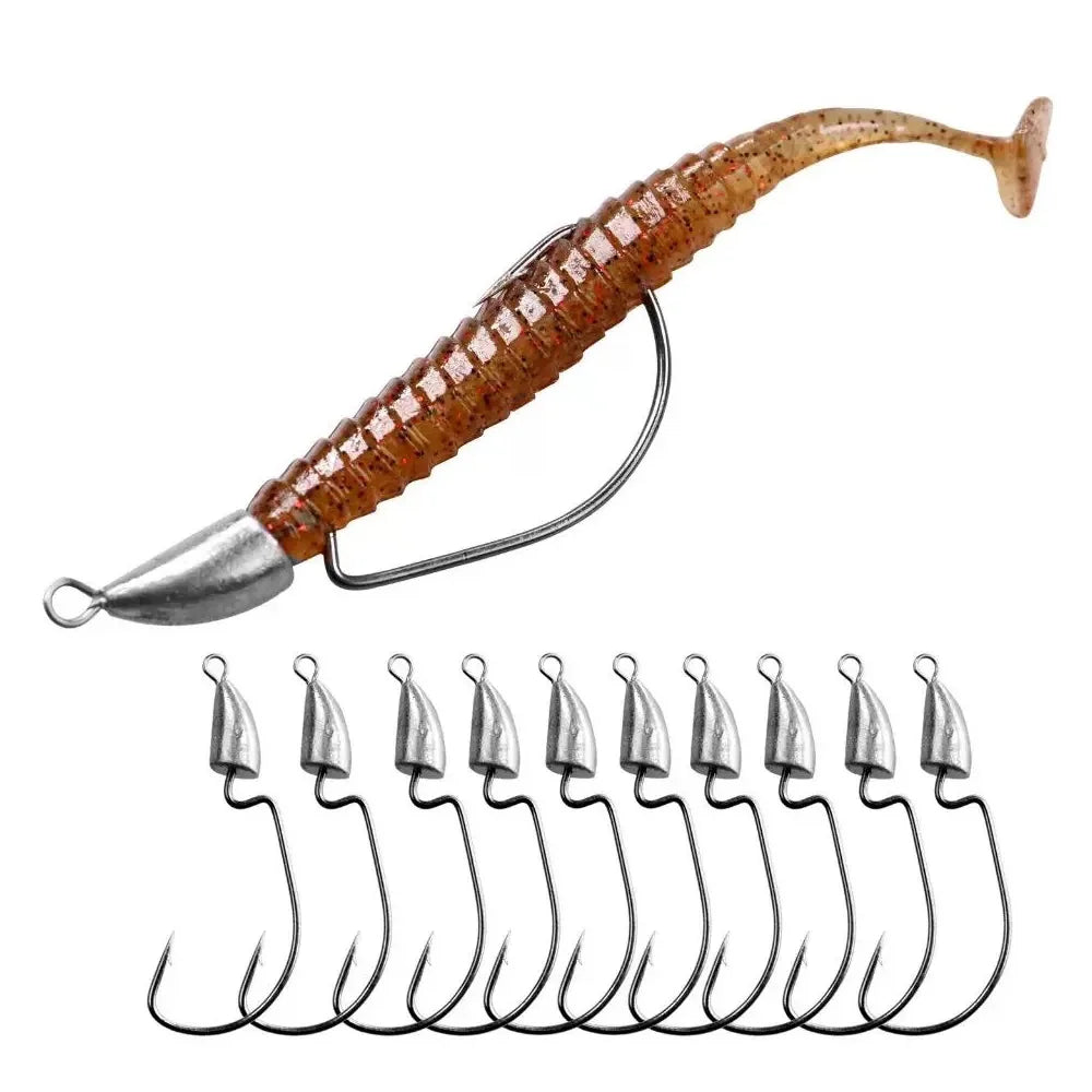 10PCS Metal Jig Head Worm Hook 3.5g 5g 7g 10g 20g Weight Crank Fishhook Gear Sinker Pesca for Soft Lure Texas Rig Fishing Tackle