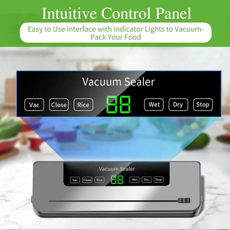 Mi Electric Vacuum Sealer Machine Dry/Wet Food Packaging Vacuum Sealing Bags Food Storage Vacuum Packaging Machine for Kitchen