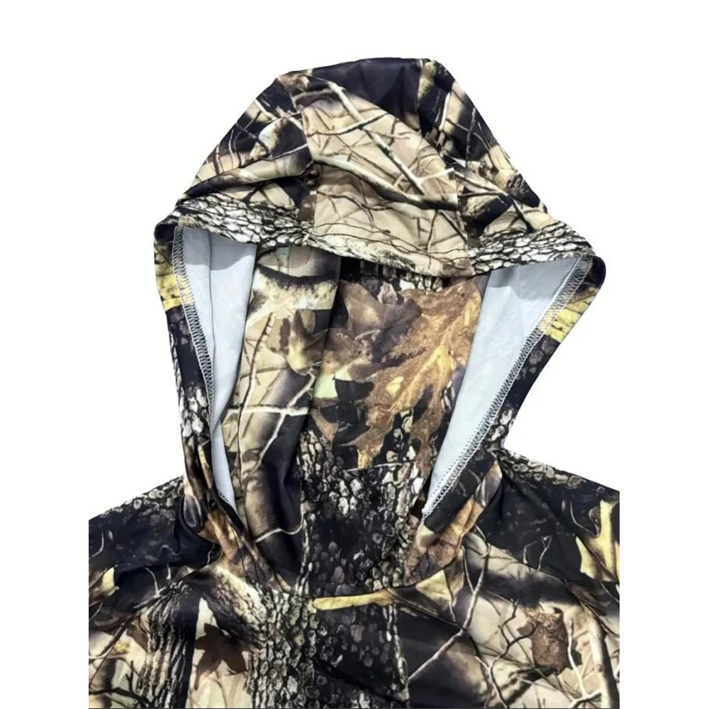 Fishing Hoodie Shirt Men Long Sleeve Trees Hunting Jersey
