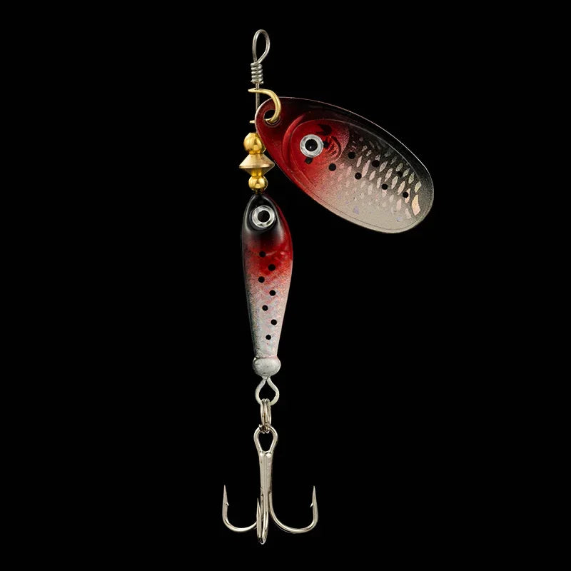 9g Rotating Fishing Bait Spoon Lure Metal Triple Hook Artificial Fish Wobbler Feeder for Enhanced Fishing Experience