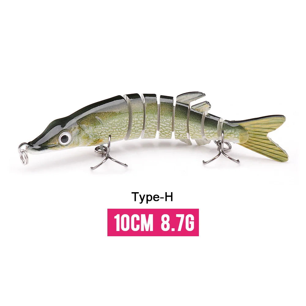 VTAVTA Jointed Swimbait Crankbait – Sinking Wobbler, 6/7/8-Segment, 10–14cm, 60+ Colors